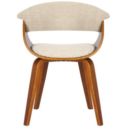 Lot de 2 chaises Bruce en tissu noix/crème