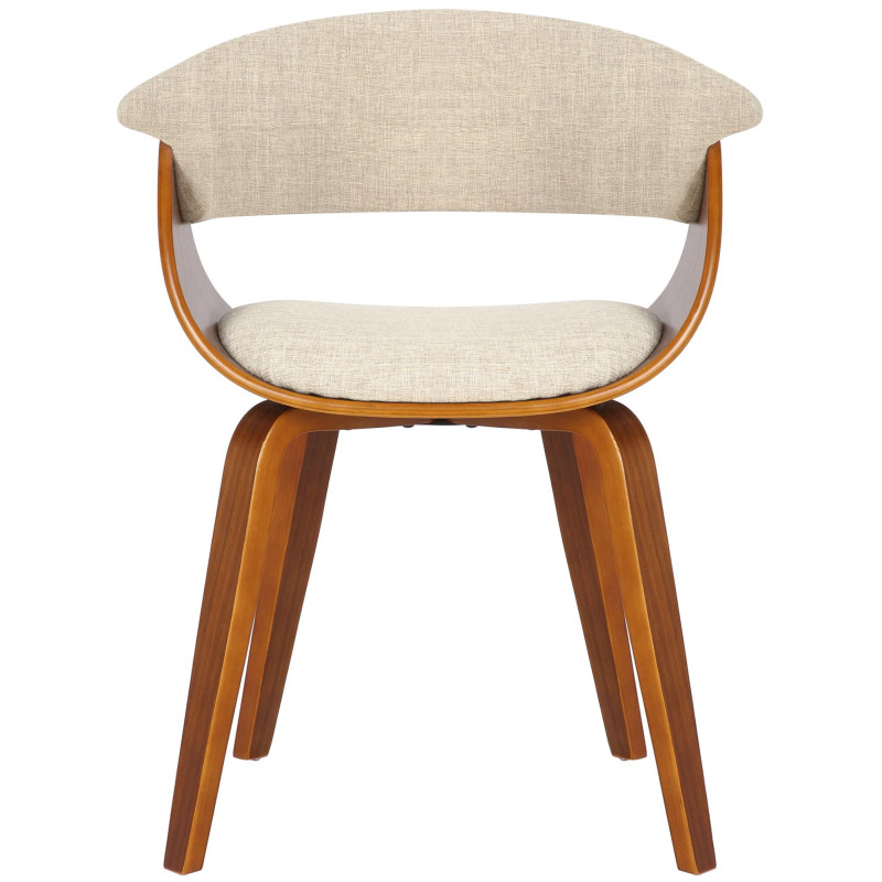 Lot de 2 chaises Bruce en tissu noix/crème