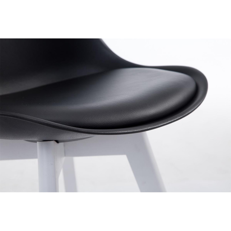 Chaise visiteur Borneo V2 blanc simili cuir noir