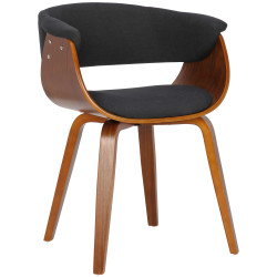 Lot de 2 chaises Bruce en tissu noyer/noir