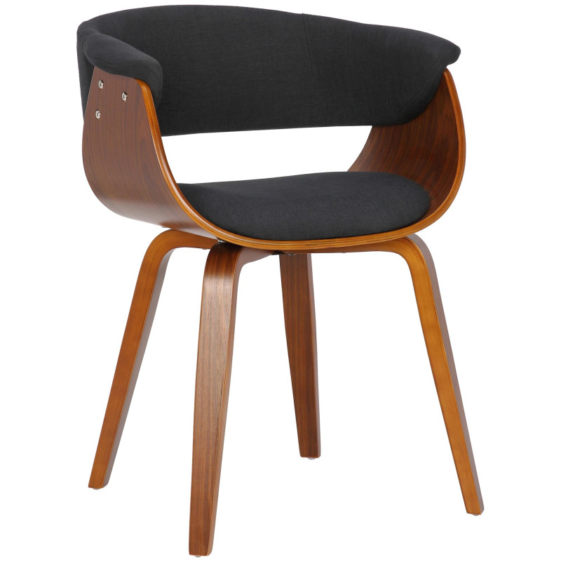 Lot de 2 chaises Bruce en tissu noyer/noir