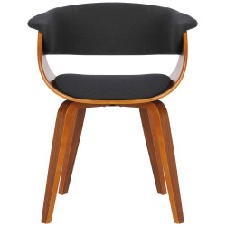 Lot de 2 chaises Bruce en tissu noyer/noir
