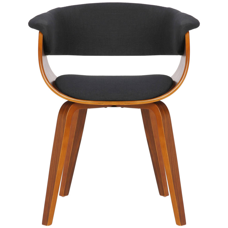 Lot de 2 chaises Bruce en tissu noyer/noir