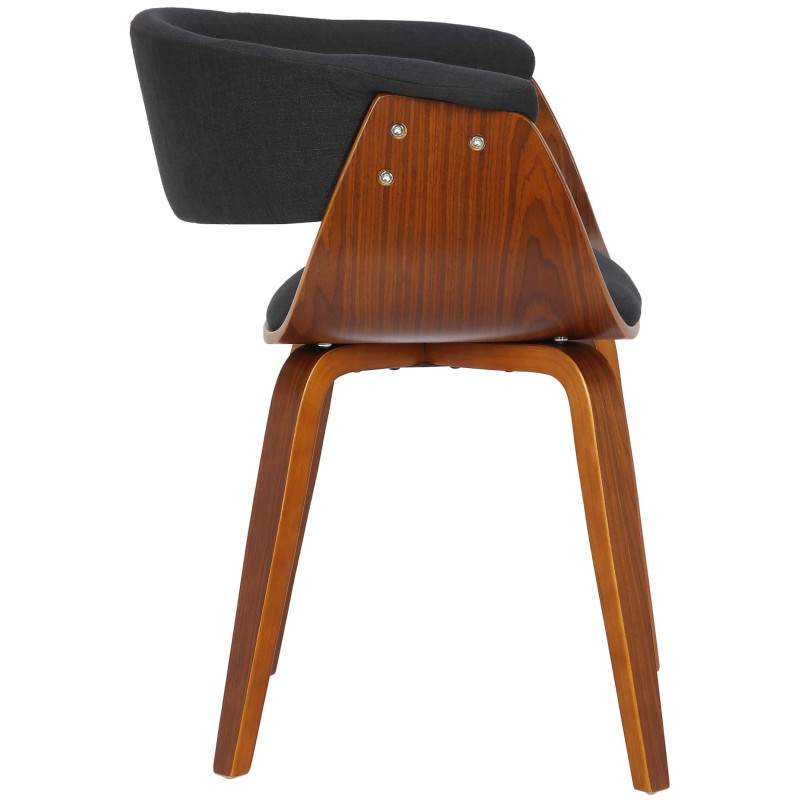 Lot de 2 chaises Bruce en tissu noyer/noir