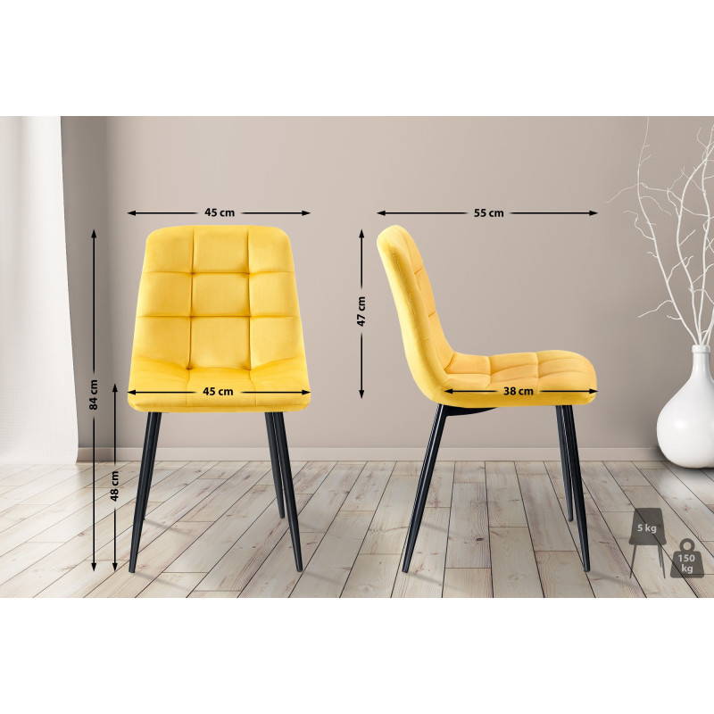 Chaise de salle à manger Antibes jaune