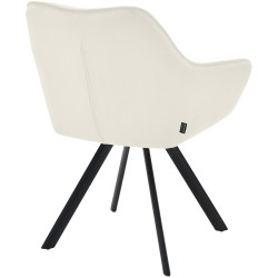 Chaise de salle à manger en velours Scott crème