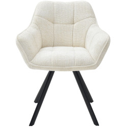 Chaise de salle à manger en tissu Scott crème