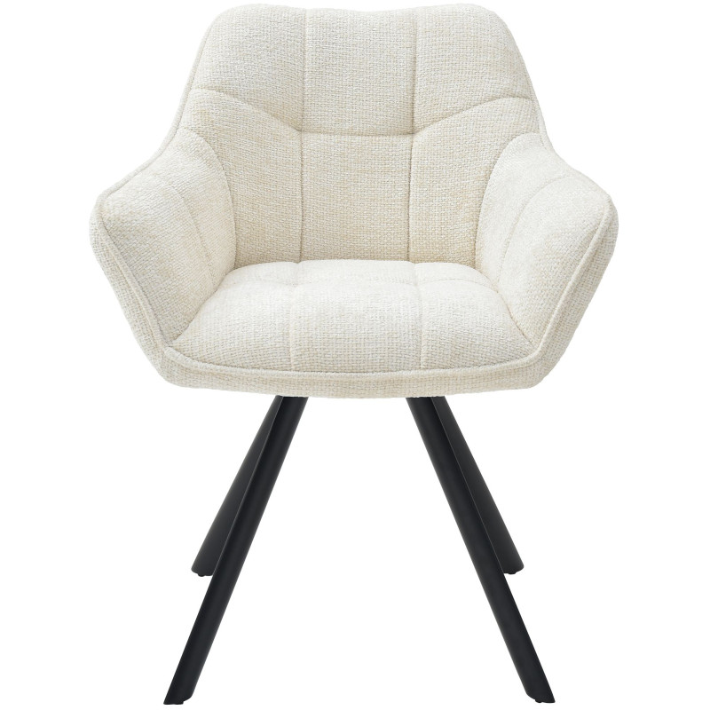 Chaise de salle à manger en tissu Scott crème