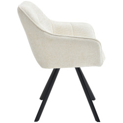 Chaise de salle à manger en tissu Scott crème