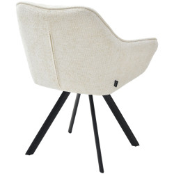 Chaise de salle à manger en tissu Scott crème