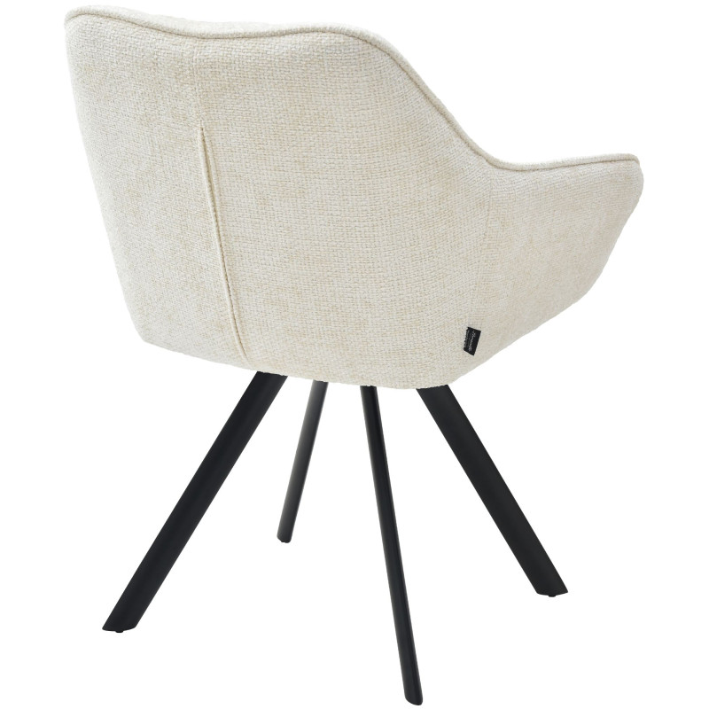Chaise de salle à manger en tissu Scott crème
