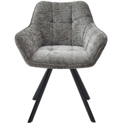 Chaise de salle à manger en tissu Scott gris foncé