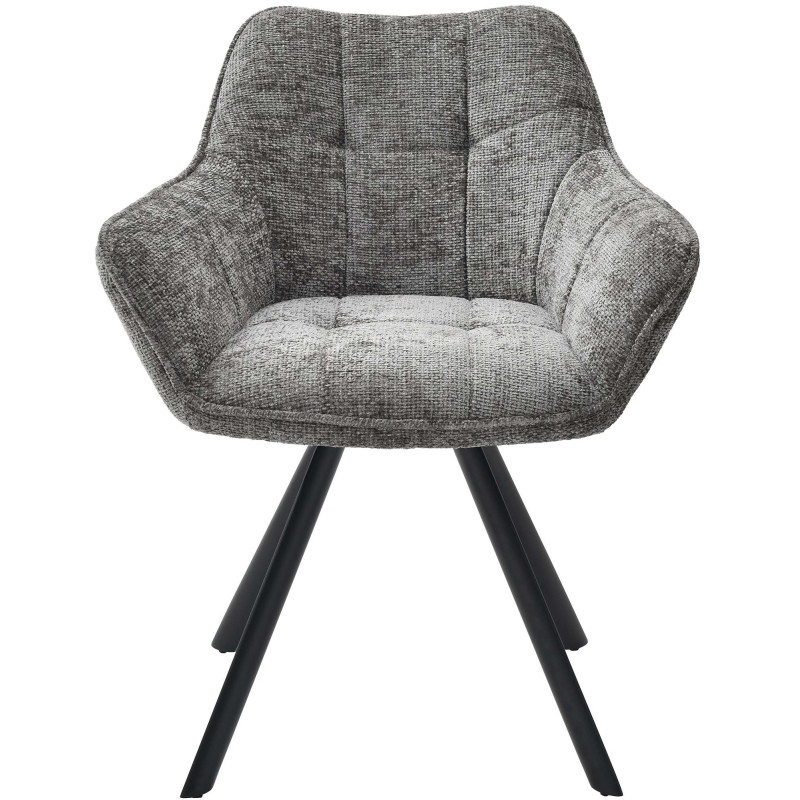 Chaise de salle à manger en tissu Scott gris foncé