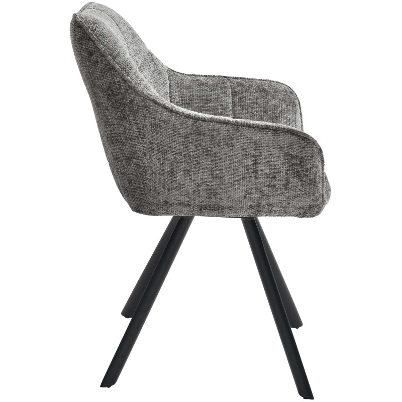 Chaise de salle à manger en tissu Scott gris foncé