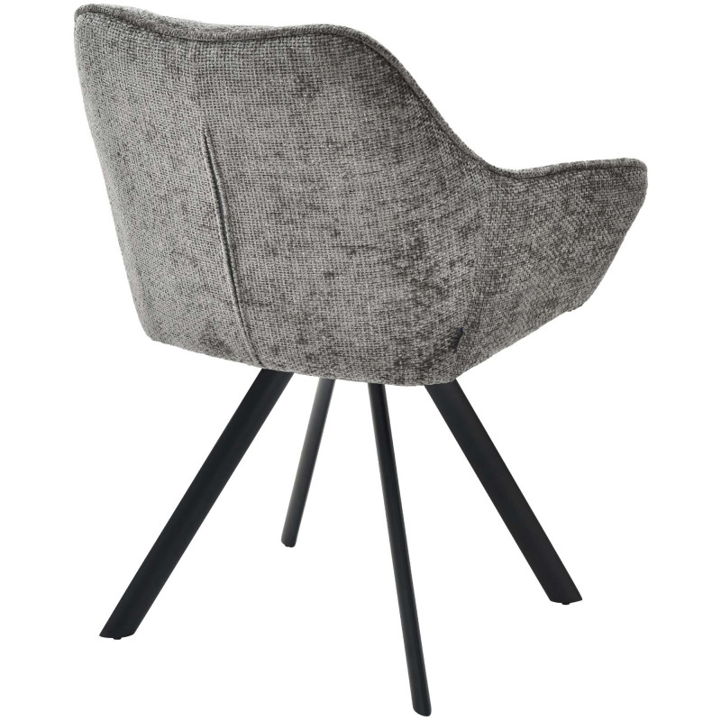 Chaise de salle à manger en tissu Scott gris foncé