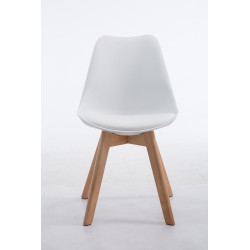 Chaise visiteur Borneo V2 Natura en similicuir blanc