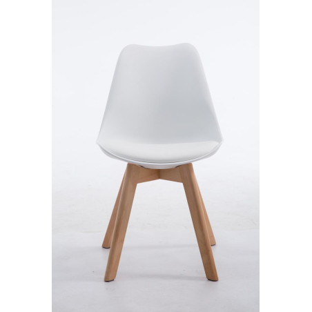 Chaise visiteur Borneo V2 Natura en similicuir blanc