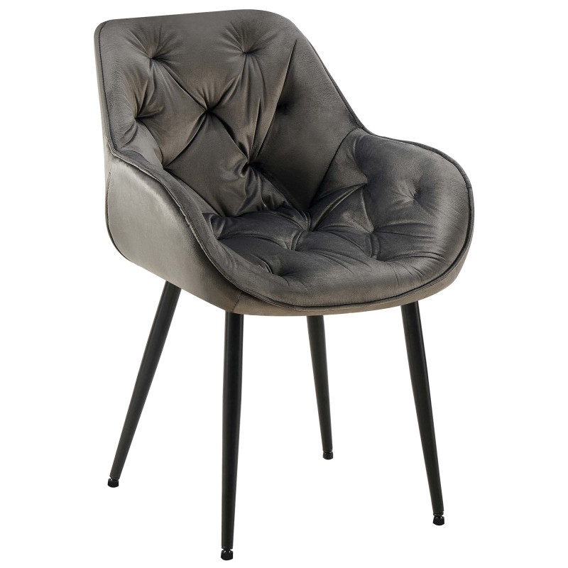 Chaise Tanna velours anthracite
