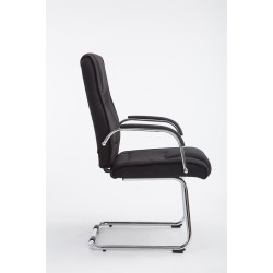 Chaise visiteur Attila en tissu noir