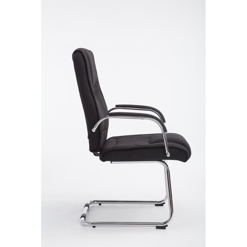 Chaise visiteur Attila en tissu noir