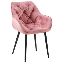 Chaise Tanna velours rose