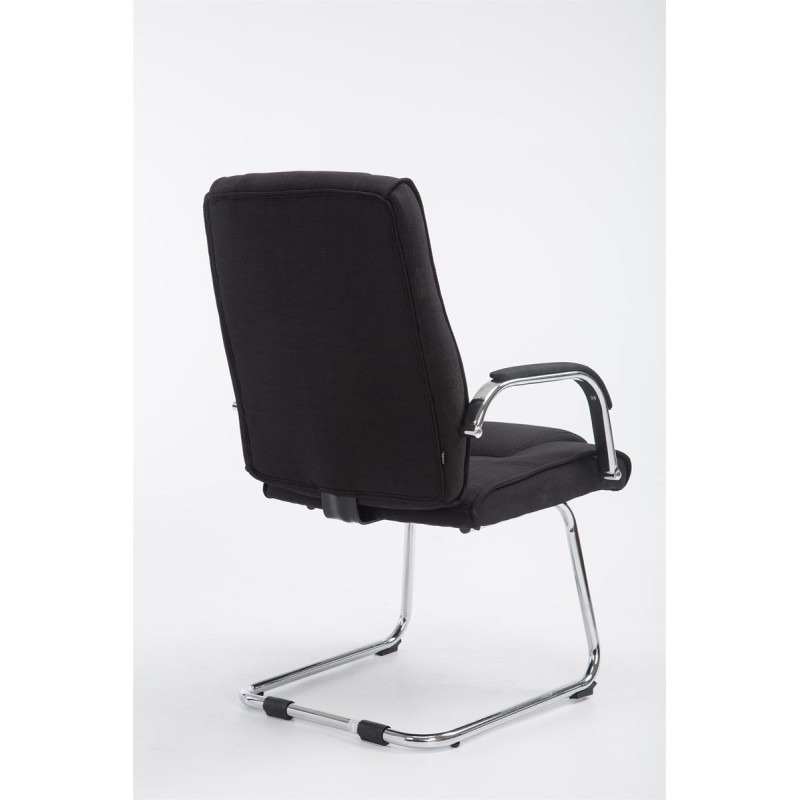 Silla Cantiléver XXL Attila Tapizada en Tela Negro