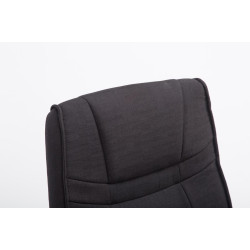 Chaise visiteur Attila en tissu noir