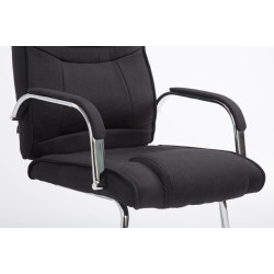 Silla Cantiléver XXL Attila Tapizada en Tela Negro