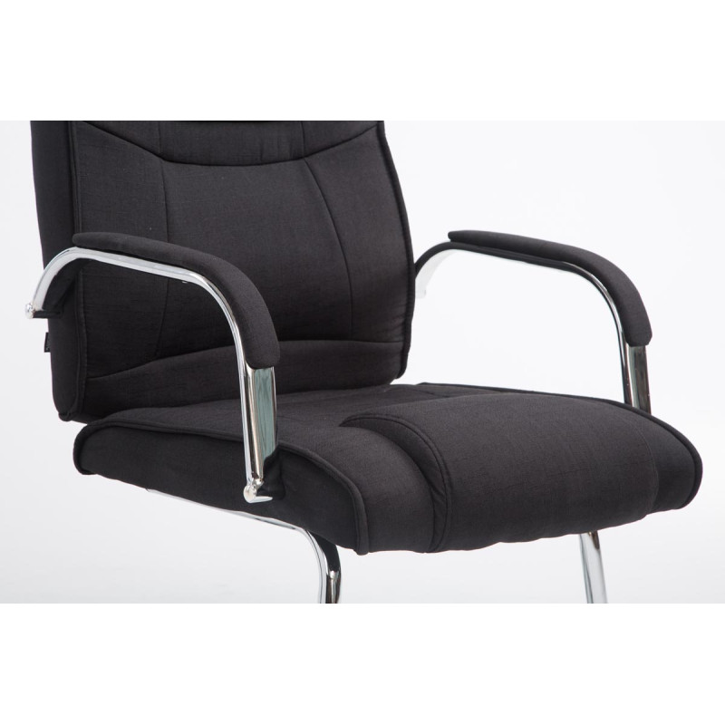 Chaise visiteur Attila en tissu noir