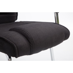 Silla Cantiléver XXL Attila Tapizada en Tela Negro