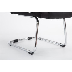 Silla Cantiléver XXL Attila Tapizada en Tela Negro