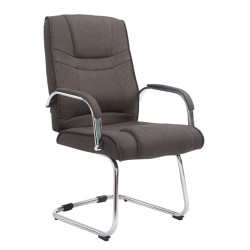 Chaise visiteur Attila en tissu gris foncé