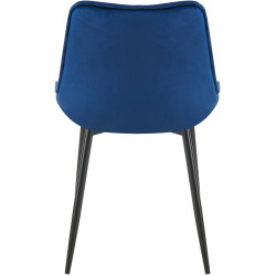 Chaise de salle à manger en velours Wallace bleu