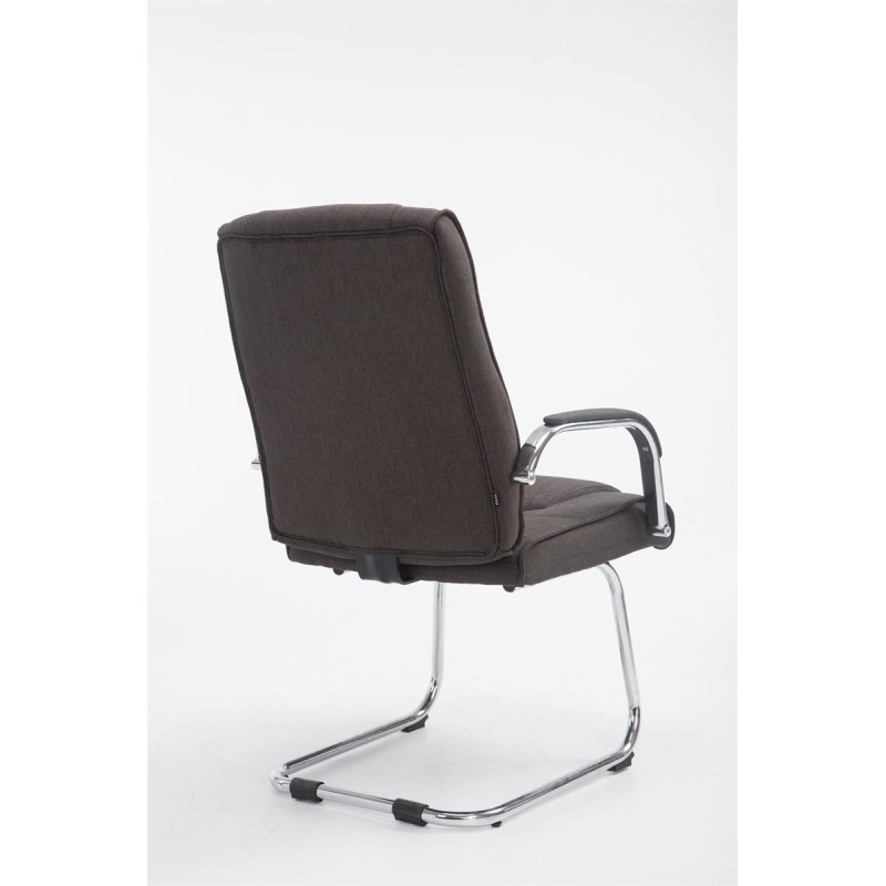 Chaise visiteur Attila en tissu gris foncé