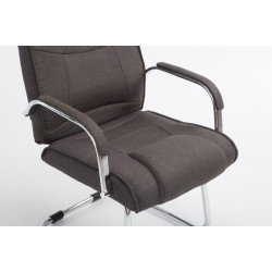 Silla Cantiléver XXL Attila Tapizada en Tela Gris oscuro