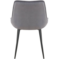 Chaise de salle à manger en velours Wallace gris foncé
