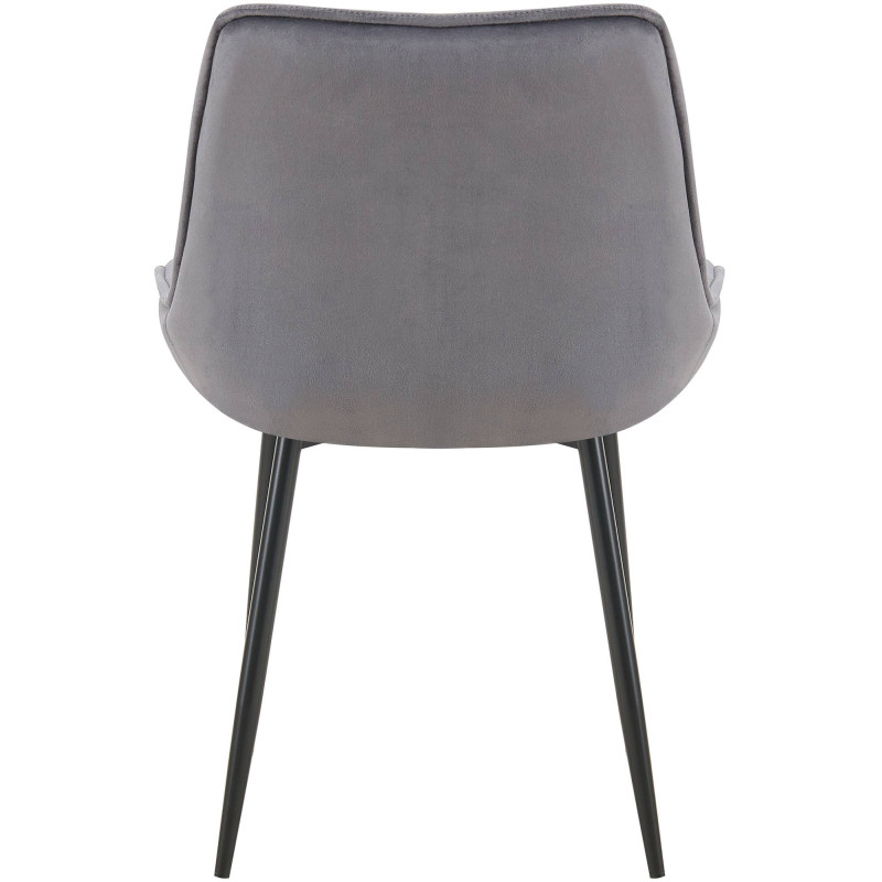 Chaise de salle à manger en velours Wallace gris foncé
