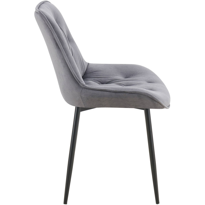 Chaise de salle à manger en velours Wallace gris foncé