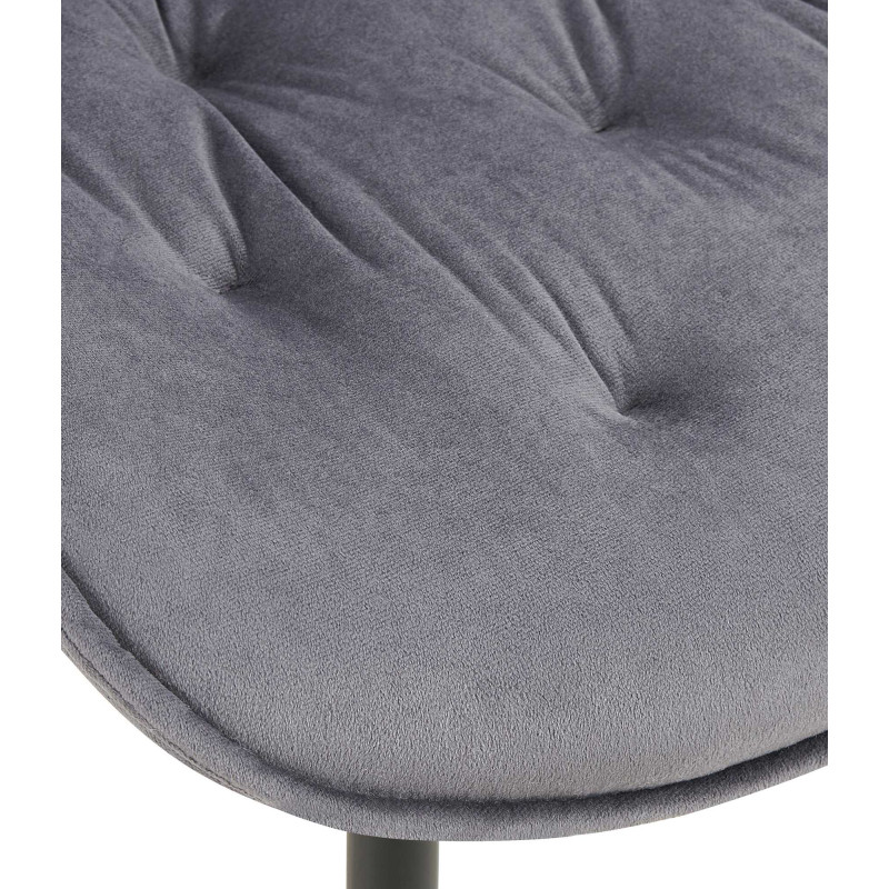 Chaise de salle à manger en velours Wallace gris foncé
