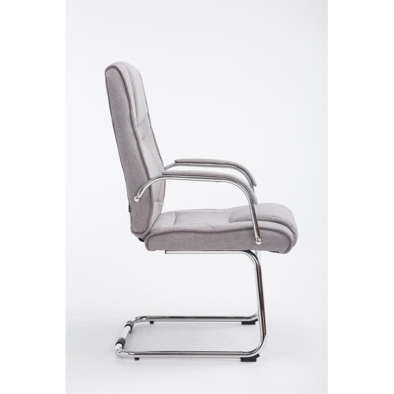 Chaise visiteur Attila en tissu gris
