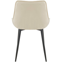 Chaise de salle à manger en velours Wallace crème