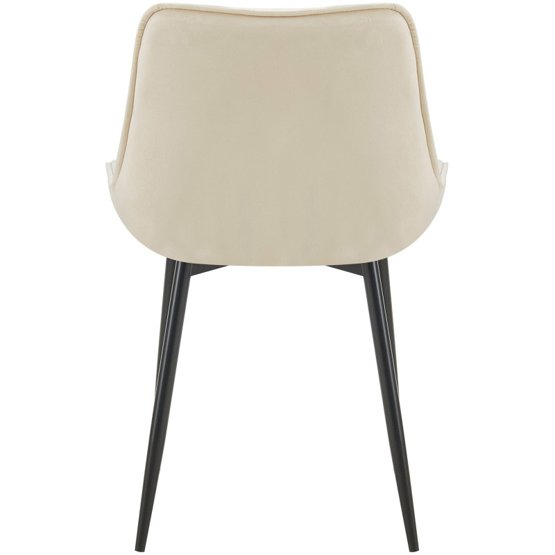 Chaise de salle à manger en velours Wallace crème