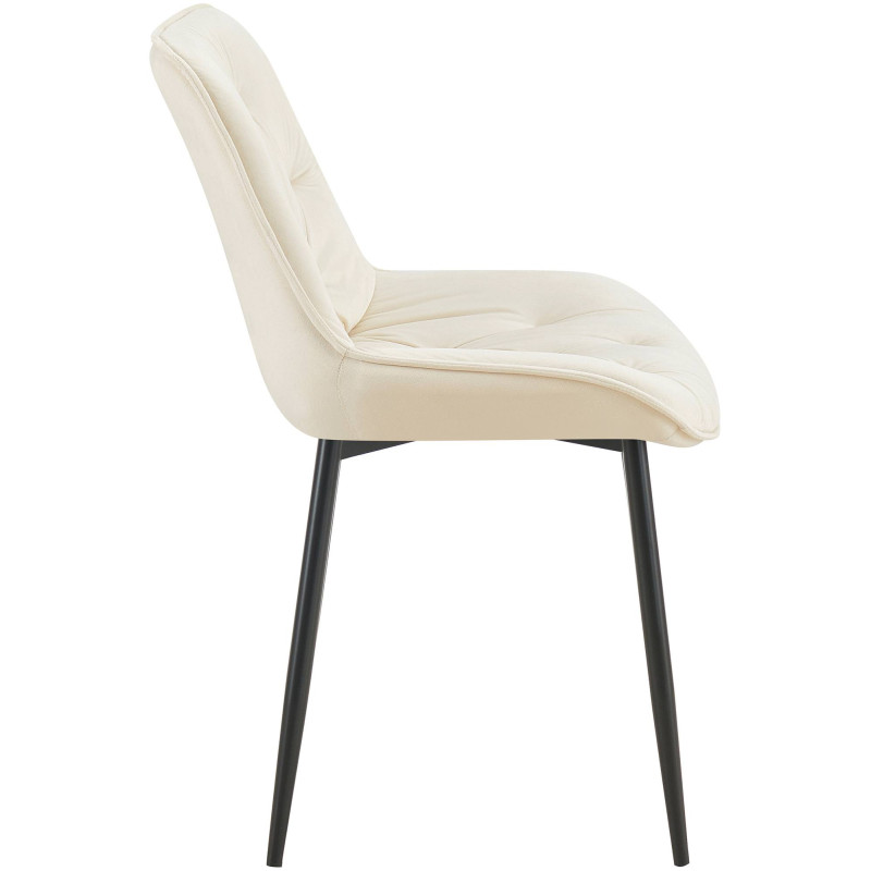 Chaise de salle à manger en velours Wallace crème