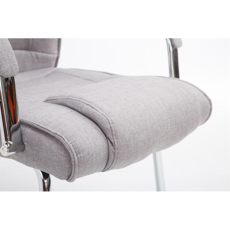 Chaise visiteur Attila en tissu gris