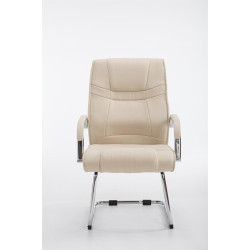 Fauteuil visiteur Attila, tissu, cr?me