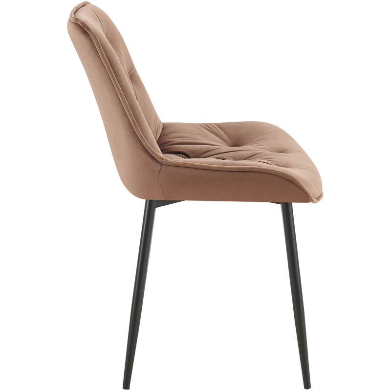 Chaise de salle à manger en velours Wallace brun