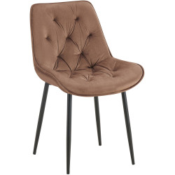 Chaise de salle à manger en velours Wallace brun
