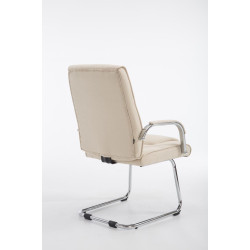 Fauteuil visiteur Attila, tissu, cr?me