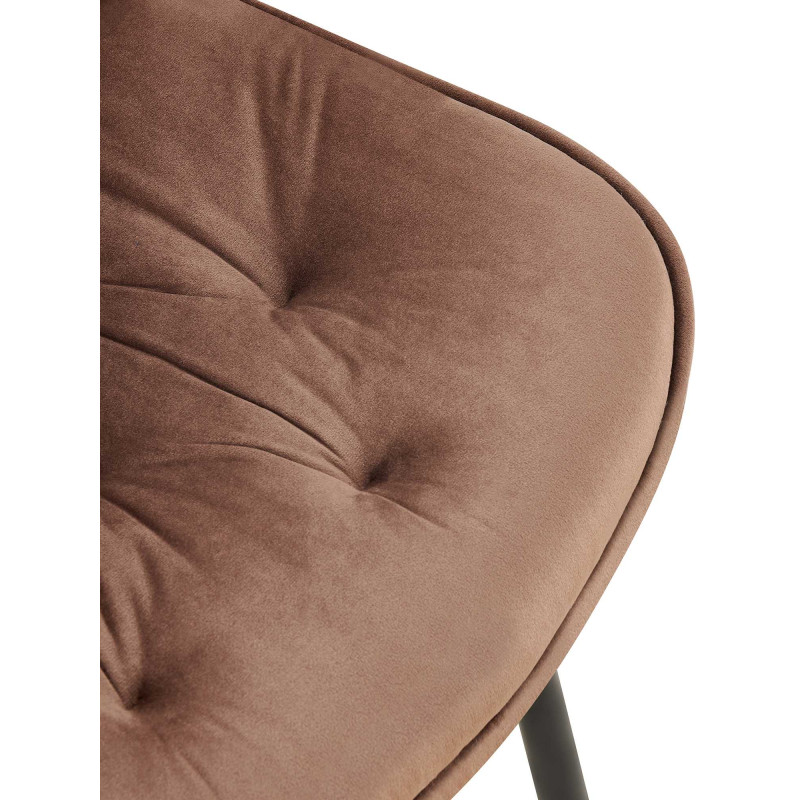 Chaise de salle à manger en velours Wallace brun