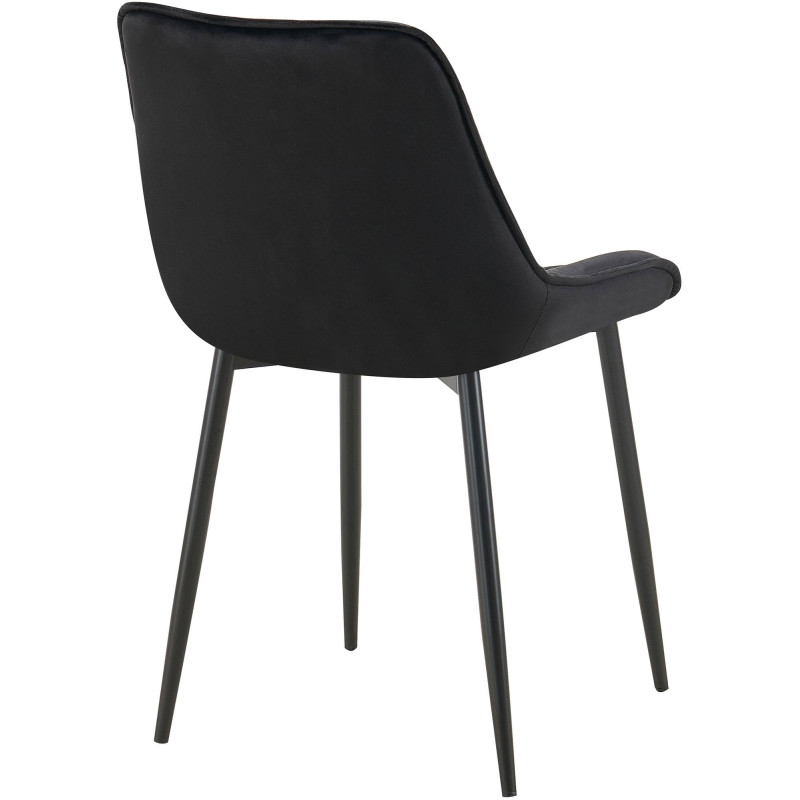 Chaise de salle à manger en velours Wallace noir